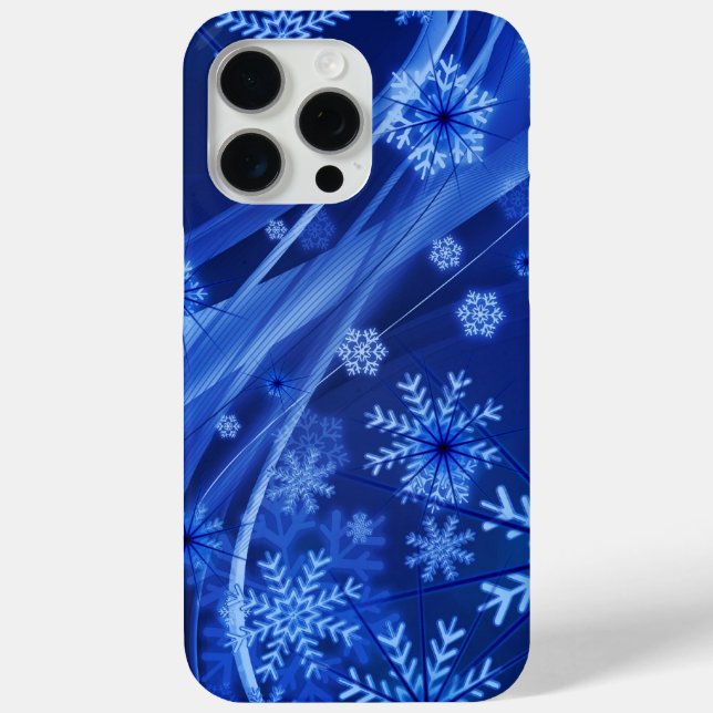 Funda De Case-Mate Para iPhone Copos de nieve azules (Reverso )
