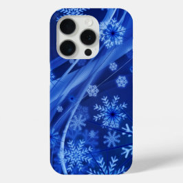 Funda Para iPhone 15 Pro Copos de nieve azules