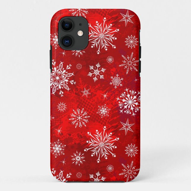 Funda De Case-Mate Para iPhone Copos de nieve blancos (Reverso)