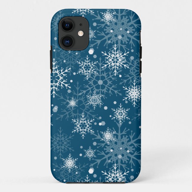 Funda De Case-Mate Para iPhone Copos de nieve blancos a cielo abierto (Reverso)