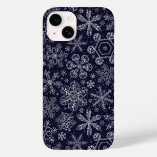 Funda Para iPhone 14 De Case-Mate Copos de nieve blancos en azul
