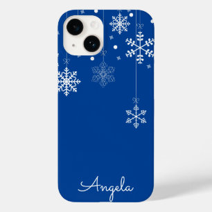Funda Para iPhone 14 De Case-Mate Copos de nieve colgantes Nombre único azul iPhone 