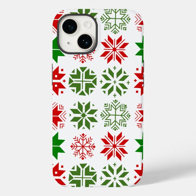 Funda De Case-Mate Para iPhone Copos de nieve escandinavos (Reverso )
