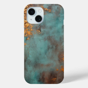 Funda Para iPhone 15 Copper Patina Rustic Metallic