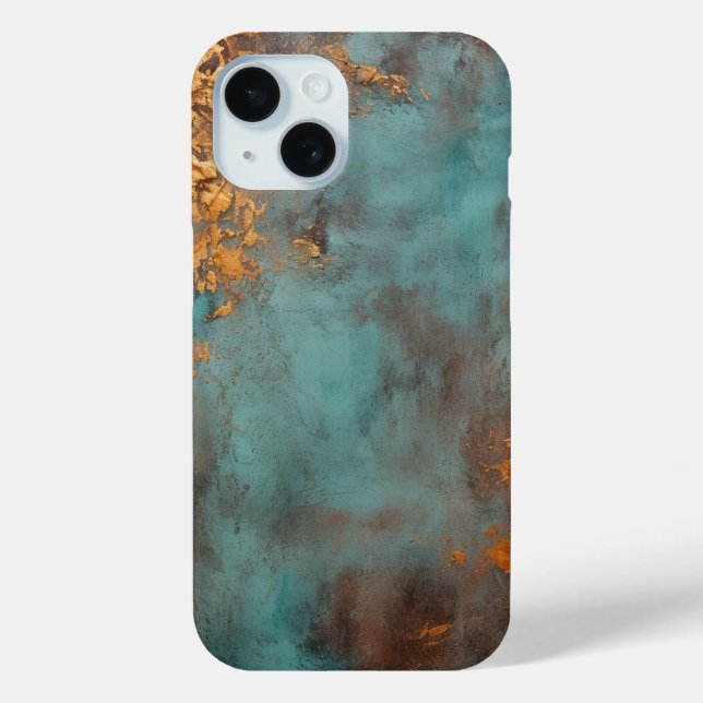 Funda De Case-Mate Para iPhone Copper Patina Rustic Metallic (Reverso )