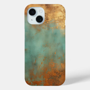 Funda Para iPhone 15 Copper Patina Rustic Metallic