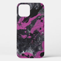Coque abstrait rose noir.
