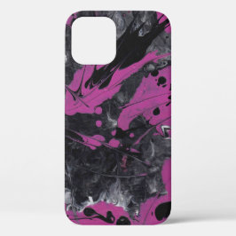 Funda Para iPhone 12 Coque abstrait rose noir.