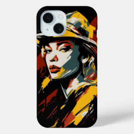 Funda Para iPhone 15 Coque art abstrait woman