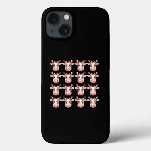 Funda De Case-Mate Para iPhone Coqueta De Navidad Vaca Highland Occidental Navida (Reverso)