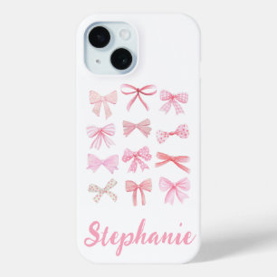 Funda Para iPhone 15 Coquette Aesthetic Light Bows Rosa