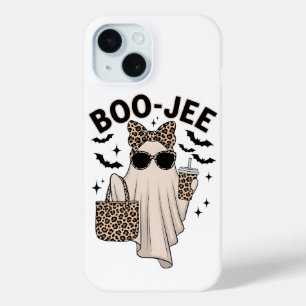 Funda Para iPhone 15 Coquette Leopard café Boo-JEE Halloween Bo