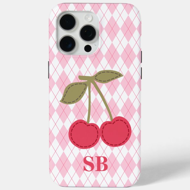 Funda De Case-Mate Para iPhone Coquette Monogram Jacquard Rosa Cherry (Reverso )