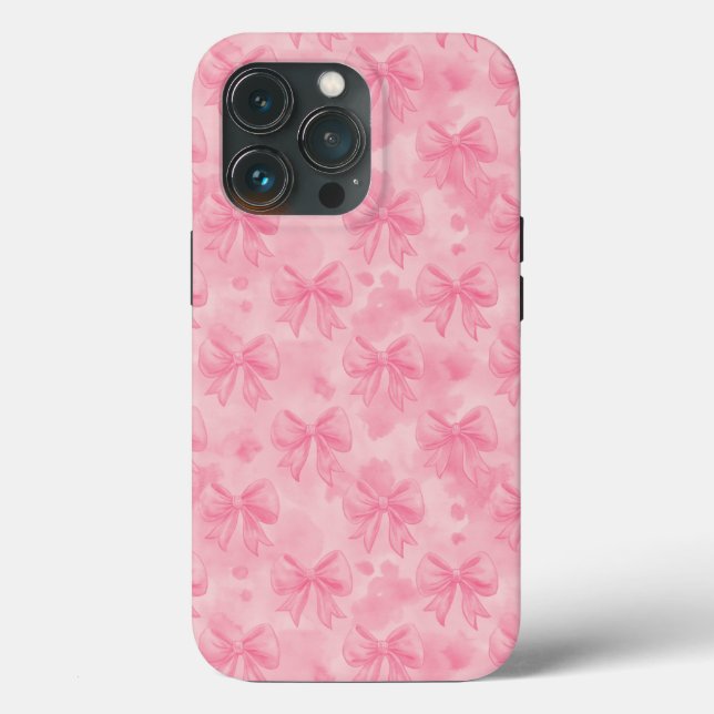 Funda De Case-Mate Para iPhone Coquette Pink Bows (Reverso )