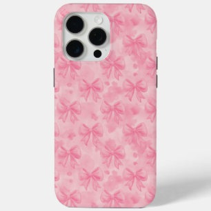 Funda Para iPhone 15 Pro Max Coquette Pink Bows