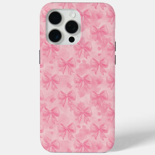 Funda De Case-Mate Para iPhone Coquette Pink Bows (Reverso )
