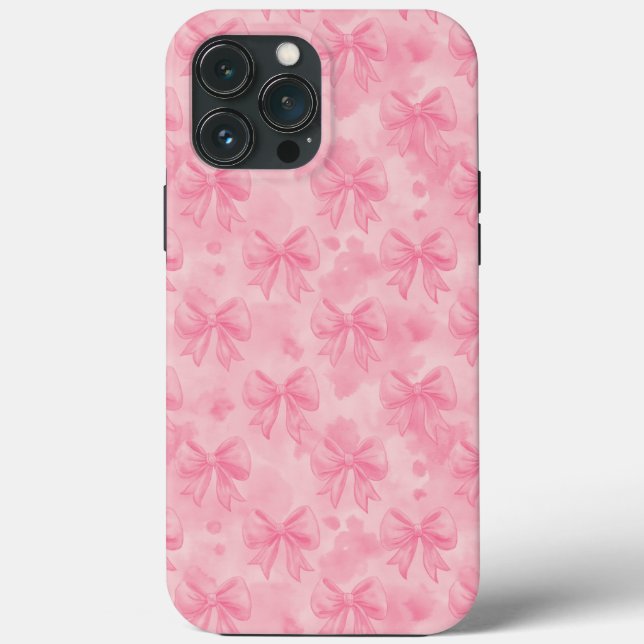 Funda De Case-Mate Para iPhone Coquette Pink Bows (Reverso )