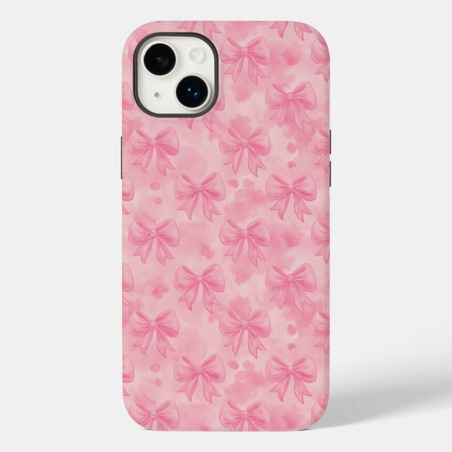 Funda De Case-Mate Para iPhone Coquette Pink Bows (Reverso )