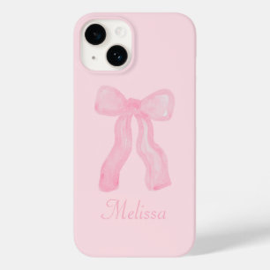Funda Para iPhone 14 De Case-Mate Coquette Preppy Personalizada Pink Bows