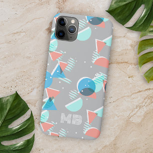 Funda Para iPhone 11 Pro Max Coral Aqua Azul Verde Gris Patrón Artístico de Mit