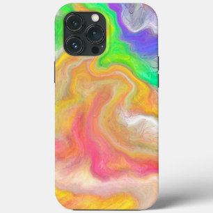 Funda Para iPhone 13 Pro Max Coral, azul, verde, rosa Abstrato de arte fluido