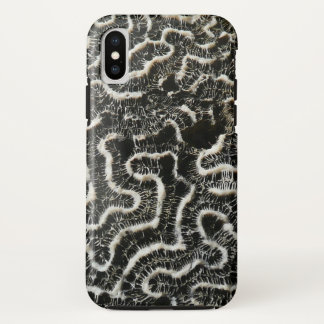 Funda Para iPhone X Coral blanco y negro II Resumen Foto de la natural