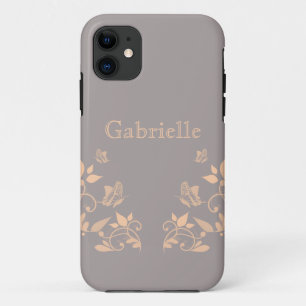 Funda Para iPhone 11 Coral Butterfly Floral BT iPhone 5 Funda