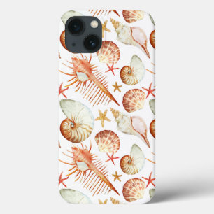 Funda Para iPhone 13 Coral con las cáscaras y el modelo de los