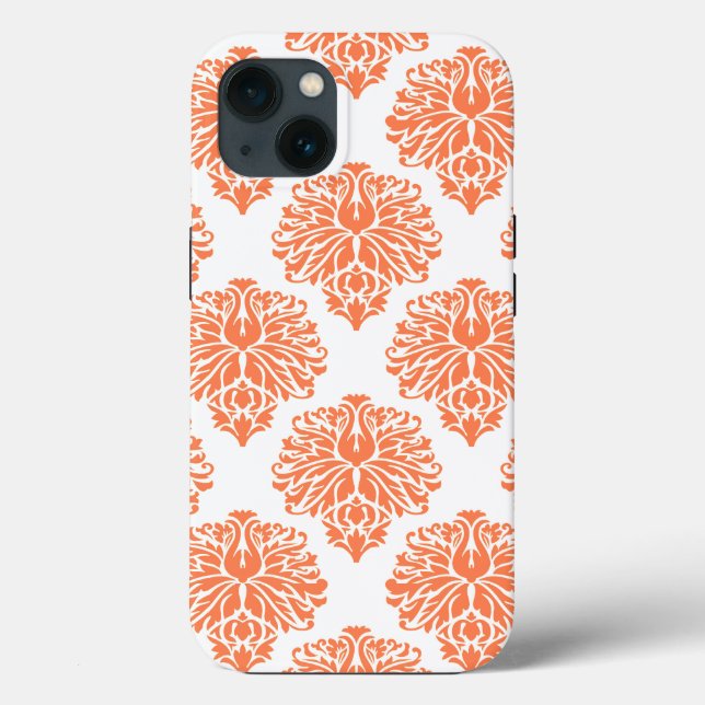 Funda De Case-Mate Para iPhone Coral Elegant Damask (Reverso )