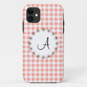 Coral Gingham Check funda para iPhone 5 "Monograma