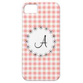 Coral Gingham Check funda para iPhone 5 "Monograma