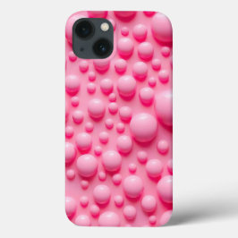Funda Para iPhone 13 Coral Pink Glossy Bubbles iPhone Case Art