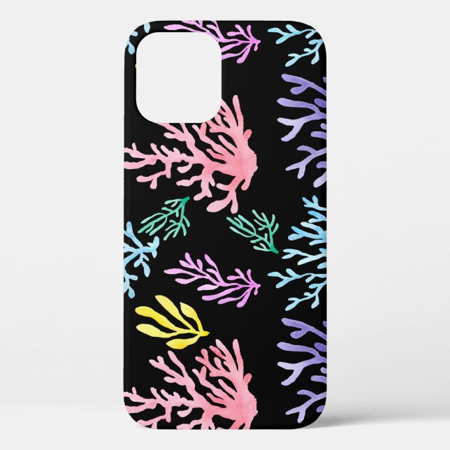 Funda De Case-Mate Para iPhone Coral Reef Elegance: Patrón acuarela (Reverso )