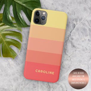 Funda Para iPhone 11 Pro Max Coral Rojo Personalizado Melocotón Naranja Amarill