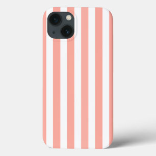 Funda Para iPhone 13 Coral y blanco franjas de caramelo Funda-Mate iPho