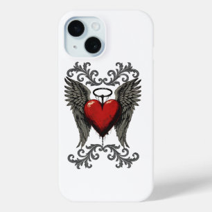 Funda Para iPhone 15 Corazón alado con Halo - Ángel gótico Diseño de am