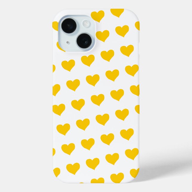 Funda De Case-Mate Para iPhone Corazón amarillo lado a lado (Reverso )