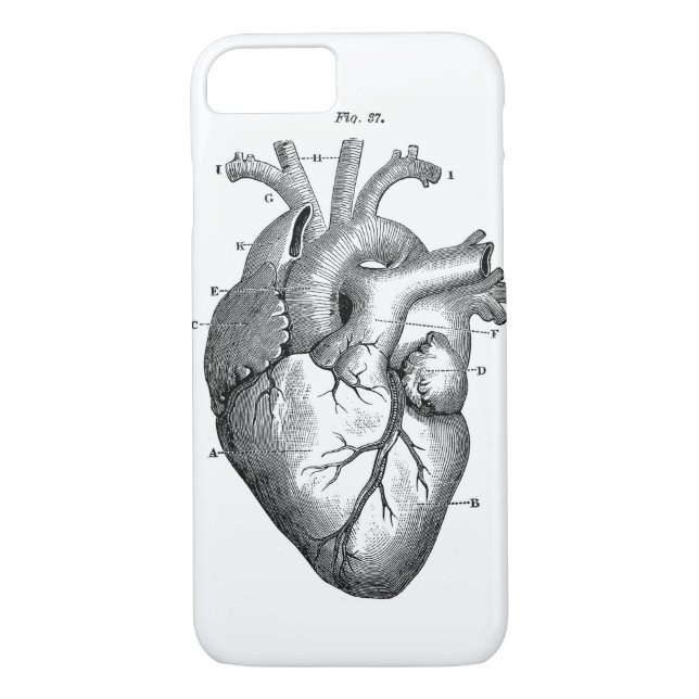 Funda De Case-Mate Para iPhone Corazón anatómico negro (Reverso)