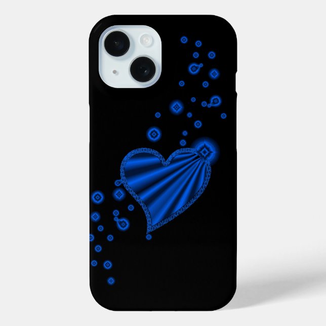 Funda De Case-Mate Para iPhone Corazón arcoiris azul con estrellas (Reverso )