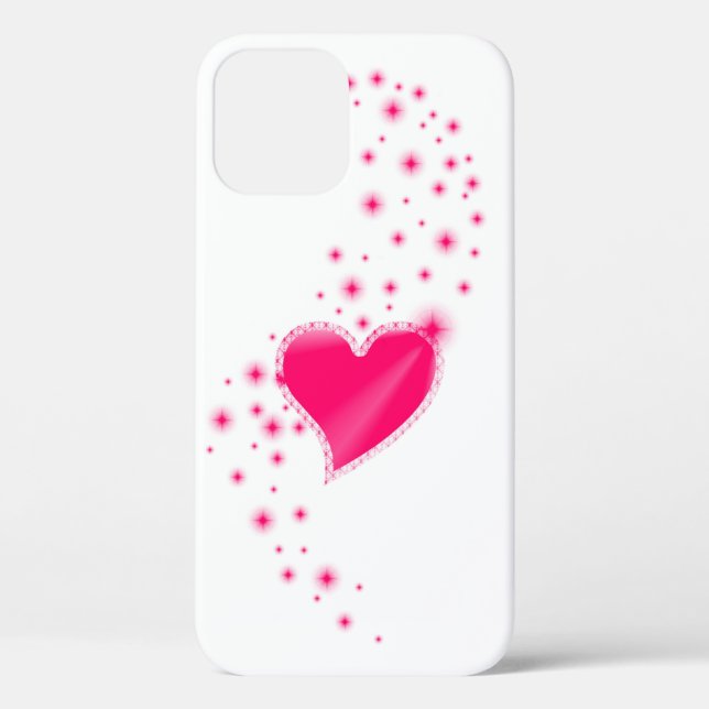 Funda De Case-Mate Para iPhone Corazón arcoiris con estrellas (Reverso )