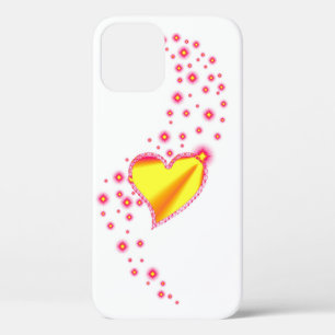 Funda Para iPhone 12 Corazón arcoiris con estrellas