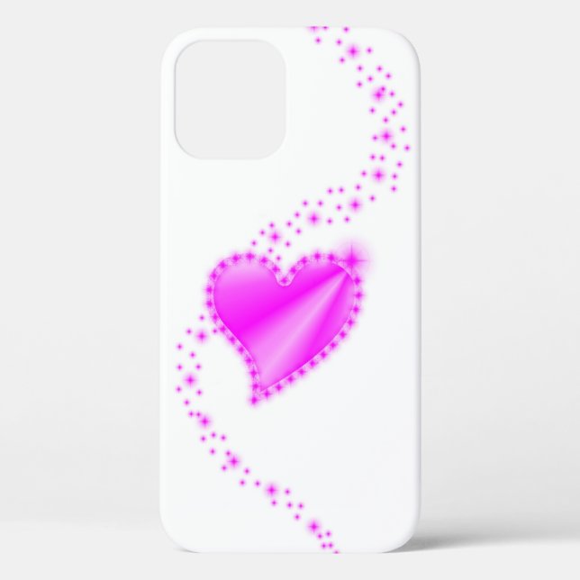Funda De Case-Mate Para iPhone Corazón arcoiris con estrellas (Reverso )