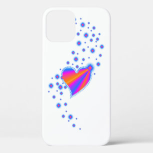 Funda Para iPhone 12 Corazón arcoiris con estrellas