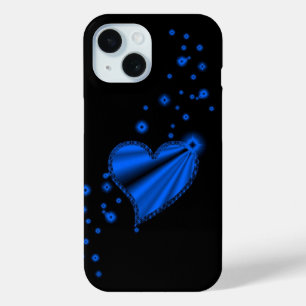 Funda Para iPhone 15 Corazón arcoiris con estrellas en negro