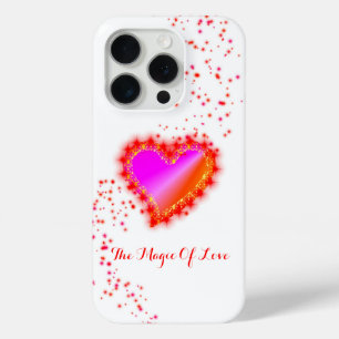 Funda Para iPhone 15 Pro Corazón arcoiris con estrellas, la magia del amor