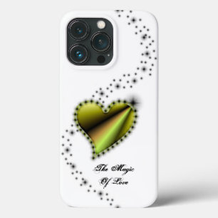 Funda Para iPhone 13 Pro Corazón arcoiris con estrellas, la magia del amor