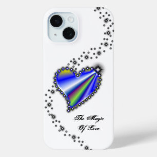 Funda Para iPhone 15 Corazón arcoiris con estrellas, la magia del amor
