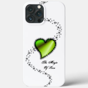 Funda Para iPhone 13 Pro Max Corazón arcoiris con estrellas, la magia del amor