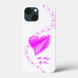Funda Para iPhone 13 Mini Corazón arcoiris con estrellas, la magia del amor