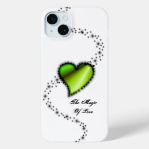 Funda Para iPhone 15 Mini Corazón arcoiris con estrellas, la magia del amor